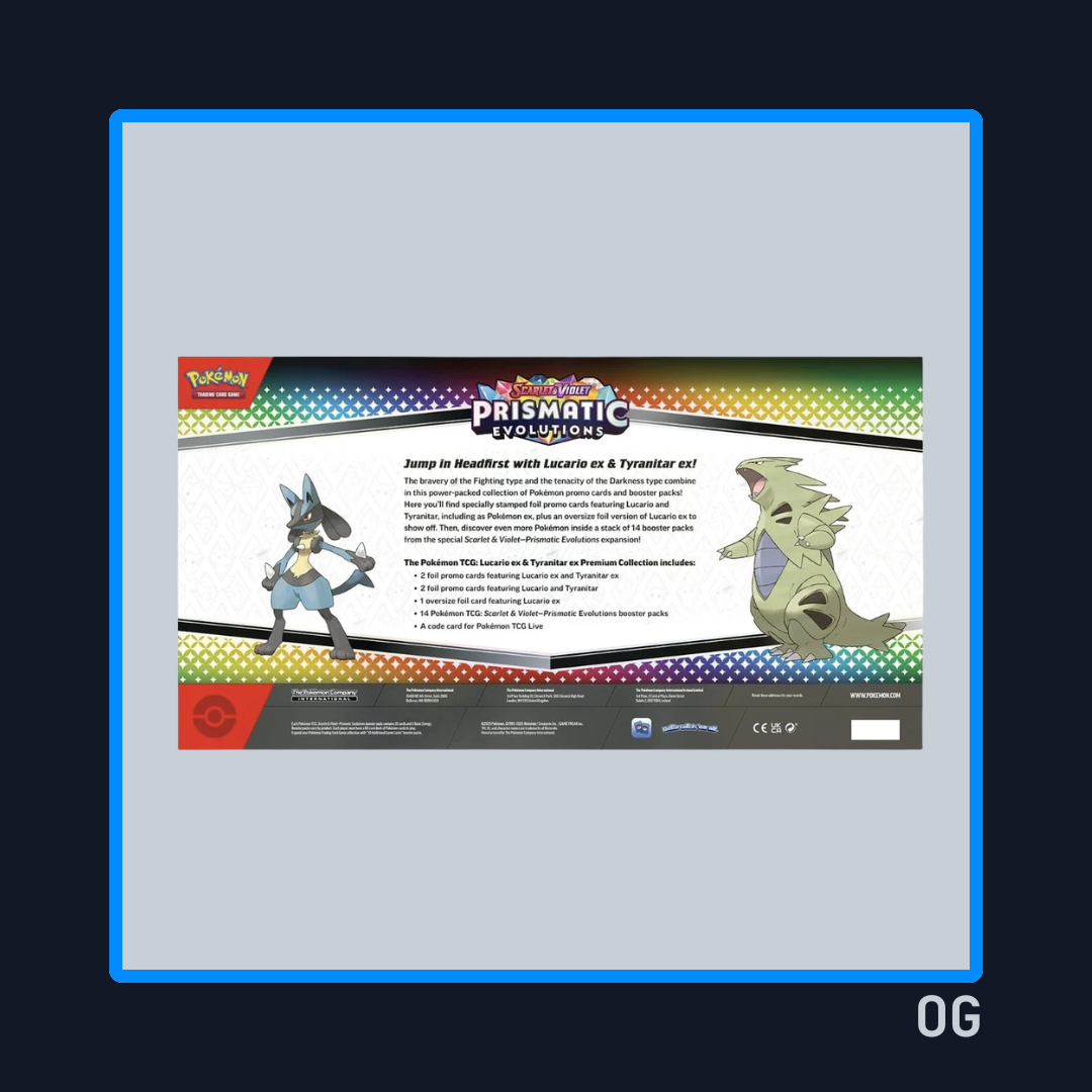 Prismatic Evolutions Lucario ex & Tyranitar ex - Premium Collection