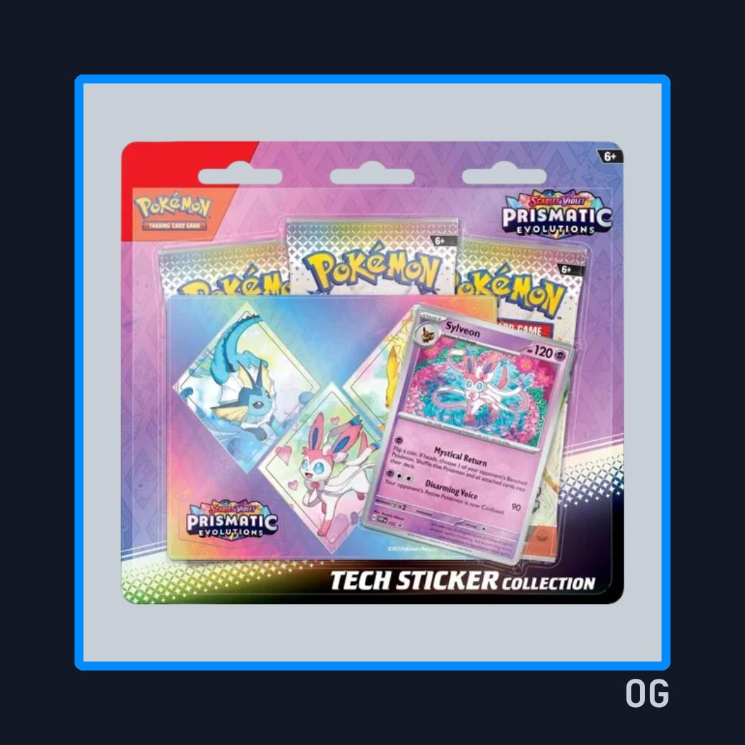 Prismatic Evolutions Tech Sticker Collection (Sylveon)- 3 Pack Blister