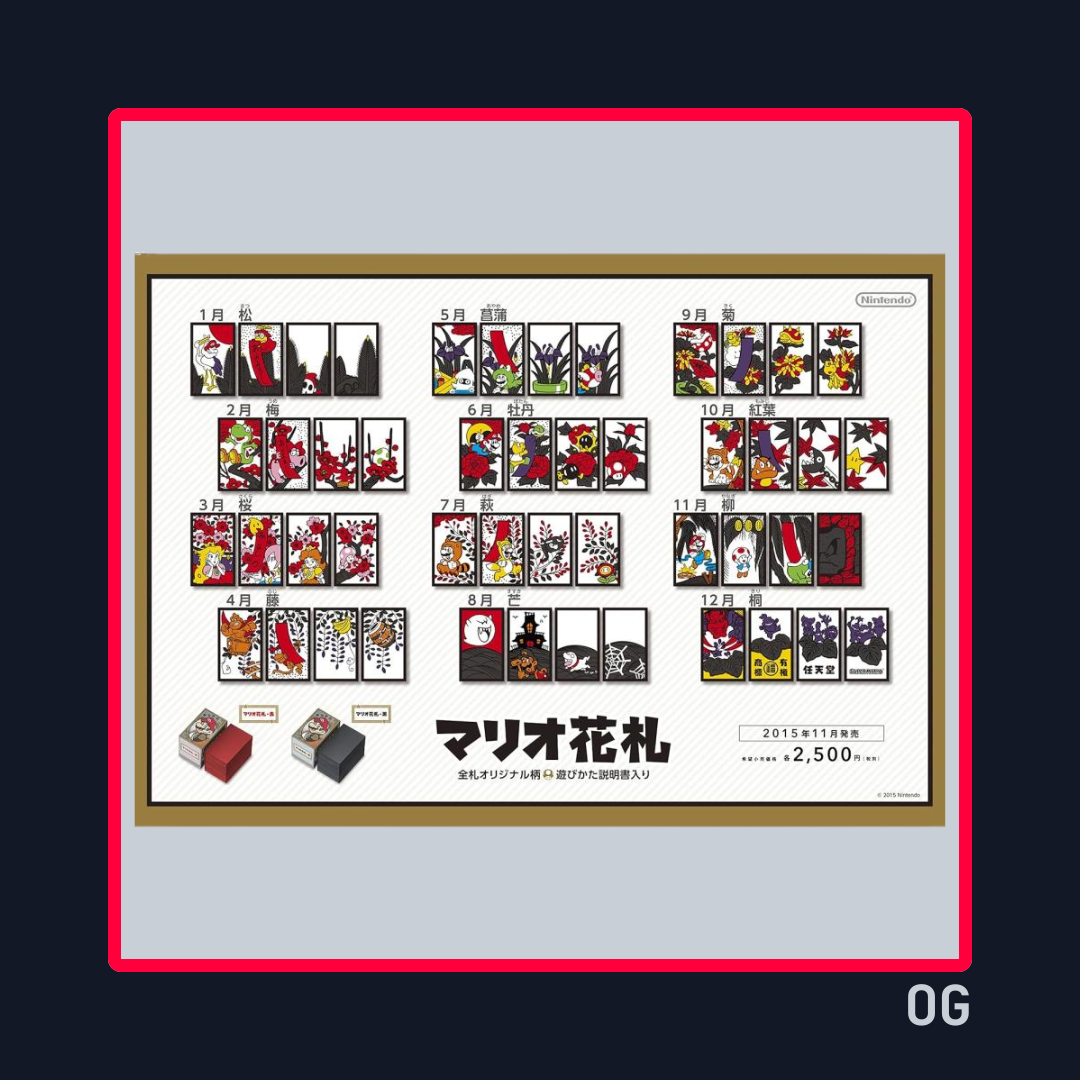 Cartas Hanafuda Mario (Black) - Nintendo Japón