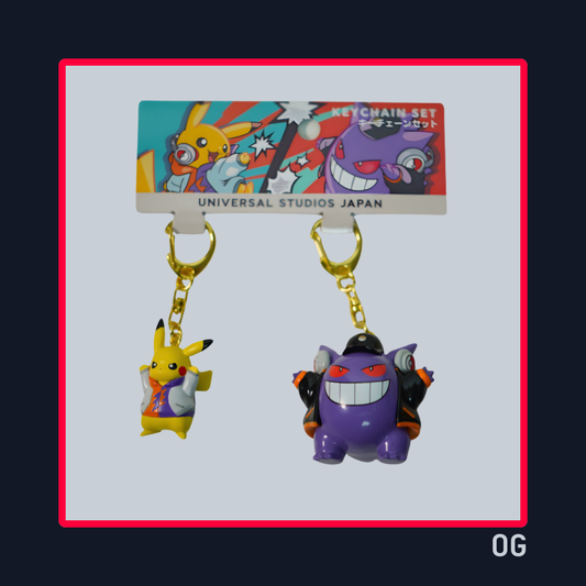 Keychain Set (Par) Pikachu DJ y Gengar DJ - Pokémon Unstoppable Halloween Party