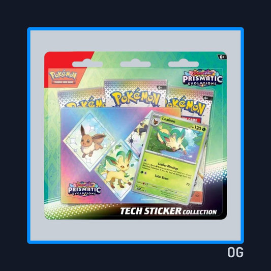 Prismatic Evolutions Tech Sticker Collection (Leafeon)- 3 Pack Blister
