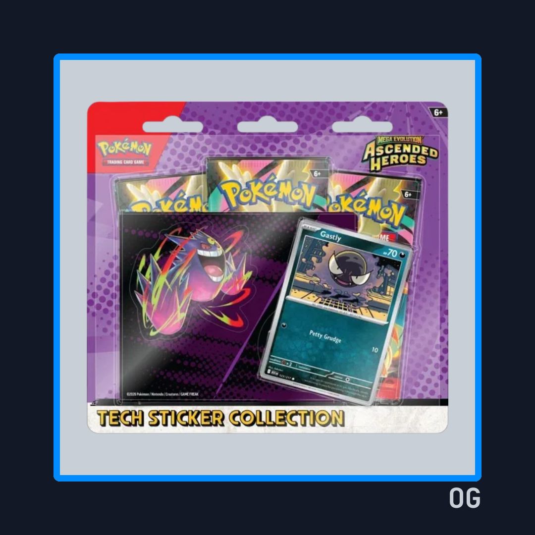 Ascended Heroes Tech Sticker Collection (Gastly)- 3 Pack Blister